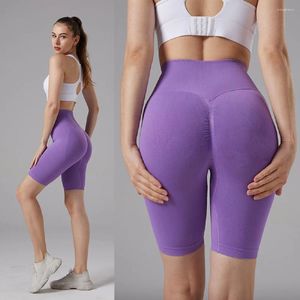 Shorts femininos primavera verão cinco pontos sem costura cintura alta esportes calças de fitness velocidade seca nádega levantamento lycra elasticidade