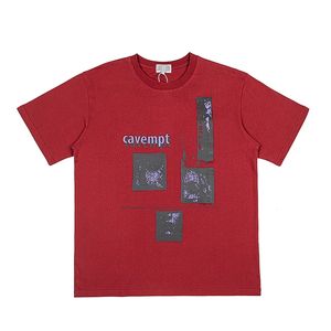 Preto vintage logotipo impressão carta algodão t oversize novas mulheres dos homens o-pescoço vermelho manga curta tshirt