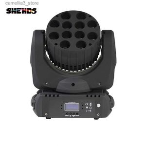 Подвижные головные светильники SHEHDS LED Moving Head LED Beam 12X12W RGBW DJ Lyre DMX Stage Light DMX512 для Patry DJ Lights Дискотека Концертный прожектор Q231107