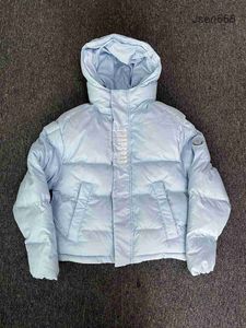 Куртка Trapstar London Дизайнерская куртка с расшифровкой и капюшоном Puffer Ice Blue Куртка с капюшоном с вышитыми надписями Меховое мужское зимнее пальто Свитер Куртки для мужчин K0CE