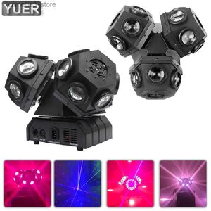 Moving Head Lights 3 Cabeças Feixe RGB Laser Stage Lighting Projector 18x10w RGBW 4IN1 LED Feixe Moving Head Light DMX512 DJ Disco Xmas Party Lights Q231107