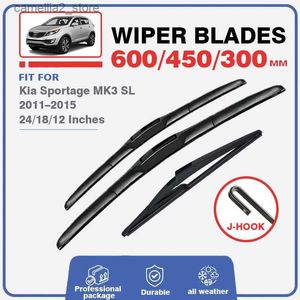 Windshield Wipers Car Wiper Blades For Kia Sportage MK3 SL 2011 - 2015 Car Windscreen Cutter Windshield Window Wash Fit U Hook Arms 24"18"12" 2013 Q231107