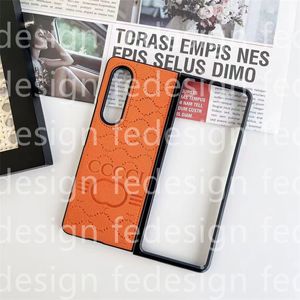 Markendesigner-Samsung-Handyhülle Galaxy Zfold 2 3 4 Klappbildschirm Lederbuchstaben geprägte Hartschalenhüllen Z Flip Couple-Handyhülle