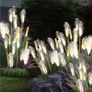 Lawn Lamps LED Solar Garden Lights Luminous Reed Lights Outdoor Decorative Solar Powered Flower Light Christmas Lights for Yard Lawn Garden P230406