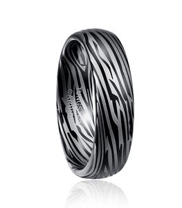 Dome Damascus Steel Pierścień Osobowość Tungsten Najnowsze pierścionki ślubne Designs9605546