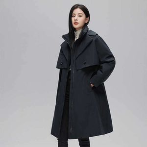 Down Jacket High-End Winter Clothing Women's Mid Length 90 White Duck Down Korean Version With Waistband Style