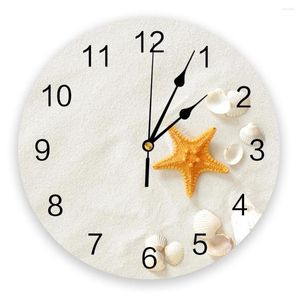 Relógios de parede conchas conchas de marinheiro de areia de areia relógio criativo para decoração de escritório em casa quarto quarto crianças pendura