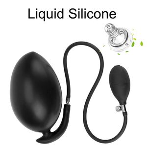 Fabric Inflatable Anal Plug Pump Dilator Butt Plug Dildo Prostate Massager Anal Expander Stretcher Adult Products Sex Toys Enhancer Massager Ring Stretcher Tools