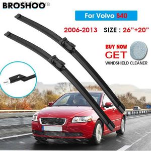 Windshield Wipers Car Wiper Blade For Volvo S40 26"+20" 2006-2013 Auto Windscreen Windshield Wipers Blades Window Wash Fit Push Button Arm Q231107