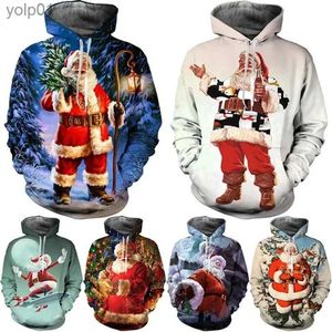 Men's Hoodies Sweatshirts New Christmas Tree Men And Women Couple Christmas Tree Sweater Santa Claus Elk 3D Hoodie Harajuku Oversize Hoodies PulloversL231107