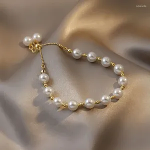 Länk armband koreanska original minimalistisk design pärla guld färg armband kvinna mode personlighet manschett smycken jubileumsgåvor