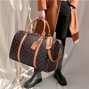Top Quality New Duffle Bag Women Hand Lage Travel Men Pu Leather Handbags Large Crossbody Bags Totes 55cm