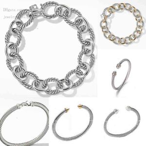 Jewelry Mens Dy Trend Bracelet Gold Charm Designer Women Platinum Twisted Wire Bracelets Hot Round Plated Head Hemp Fashion Versatile Selling Je