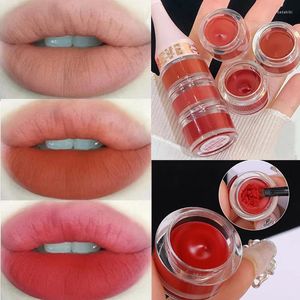 Lip Gloss 3-color Matte Lipsticks With Brush Waterproof Velvet Sexy Nude Red Mud Non-stick Cup Easy To Color Lips Makeup Cosmetics