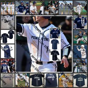 2022 NCAA Personalizado Penn State Nittany Lions Ed Camisa de Beisebol 31 Ryan Partridge 19 Braden Halladay 32 Blaise Sclafani 1 Jay 3 Cole Bartels 35 Billy Gerlott