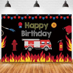 Party Decoration Red Cartoon Car Protection Po Flame Birthday Fire släcker Dekorativ pografi Bakgrund Bboy Poster Pocall