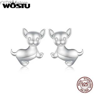 Stud wostu 925 Srebrne kolczyki Chihuahua kolczyki piesek uszy uszy śliczne pet biżuteria na imprezę prezent urodzinowy YQ231107