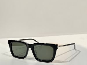 Läder Temple Gold Grey Rectangle Solglasögon för män Glasögon Sunnies Designer Solglasögon