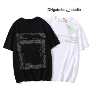 Marca Summer Men's Thirts Offs Tide Argan Oil Painting Arrow Printing Mens Womens T-Shirts Hip Hop Streetwear White Black Hoodie White Back X Ezl7