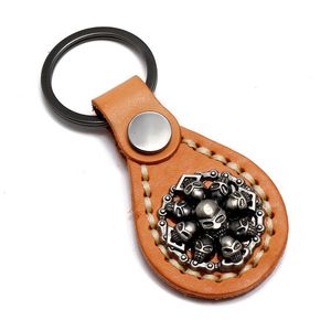 Keychains Vintage Skull Keychain Handmade Cheel Chains Key for Men Women Caryeyring Acessórios do porto do porto do amigo Presente WholesaleKeych