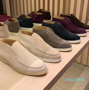 Walk Suede Casual Shoes Ankle Boots Fashion Women slip On Men's Walking Flats Classic Short Boot Luxury Designer för Unisex Shoe Factory Factwear