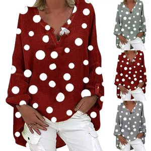 Women's Hoodies Women Shirtdot Print V NeckcasualFashion Top Blues Casual Shirt Fleece Fodined Jacket Color Long Sleeve Sweatshirt