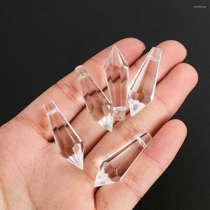 Chandelier Crystal Muy Bien 5PCS Icicle Prism Pendant Suncatcher Glass Pointed Drop Faceted Beads For DIY Jewelry Making