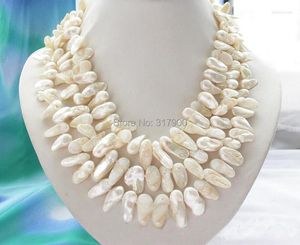 Подвесные ожерелья 3 22 мм белый барочный хвост пресноводной жемчужный ожерелье