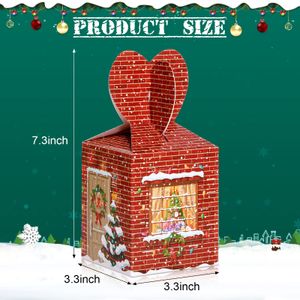 Dekoracje świąteczne pudełka prezentowe 3D Goody Treat Choinboard Cardboard Cookie Eve Opakowanie Dom Santa Snowman Gable na przyjęcie i opakowanie otah