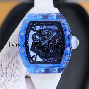 Watch Superclone Flywheel Watch Richa Milles Wristwatch RM055 White Ceramic Automatic Mechanical Watch Watch150 Montres de Luxe