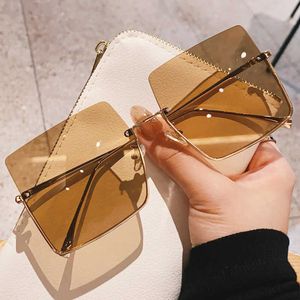 Sunglasses Luxury Vintage Oversized Sunglasses For Woman Fashion Brand Square Sun Glasses Female Big Frame Mirror Retro Designer Shades P230406