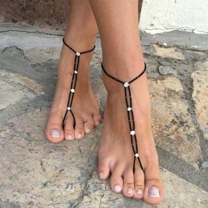 Anklets 1pcs Boho Bead With Rhinestone Crystal Bohemian Sandal Toe Slave Foot Jewelry Gifts For Women Girls