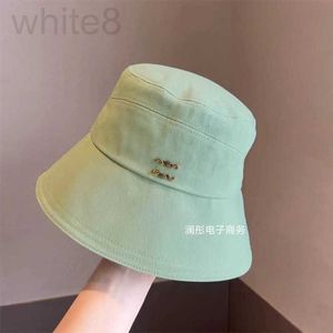 Wide Brim Hats & Bucket designer Fisherman's Hat Women's Spring and Autumn Sunshade Metal Label Sunscreen Versatile Big Head Surrounding Face Small Pot Trend D51B