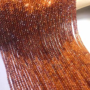 Lösa ädelstenar granat orange gradient färg runda fasetterad 2/3mm för diy smycken gör pärlor fppj grossist natur ädelsten