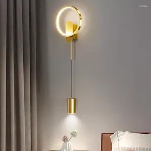 Vägglampa headboard sovrum nordiskt enkelt modern korridor hängande linje vardagsrum bakgrund