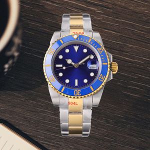 Business Montrede Luxe Watch with Box new Men's Automatic Watch Mechanical Ceramic Watchすべてのステンレス製スイミングウォッチSapphire Luminous 40mm Watch