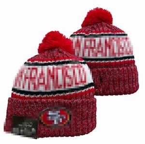 Men Knitted Cuffed Pom San Francisco Beani2s SF 49 Bobble Hats Sport Knit Hat Striped Sideline Wool Warm BasEball Beanies Cap For Women a14