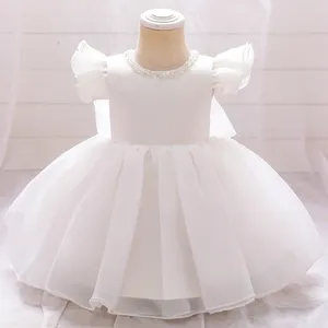 Vestidos de menina 2023 vestido de bebê branco 1º aniversário para roupas criança batismo princesa tutu roupas de noite