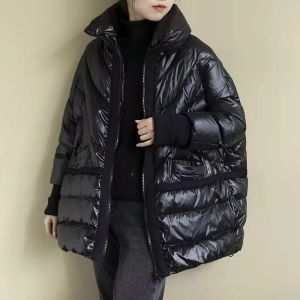 QnpQyxファッション新しい冬のパーカー90％ホワイトダックジャケット韓国のシックなスタンドアップカラールーズカジュアルダウンコートとジャケットの女性