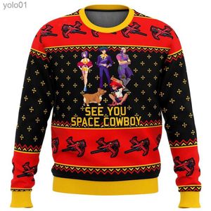 Women's Sweaters Cowboy Bebop See You Space Ugly Christmas Sweater Gift Santa Claus Pullover Men's 3D Sweatshirt and Top 2023 Autumn/Winter ClothL231107