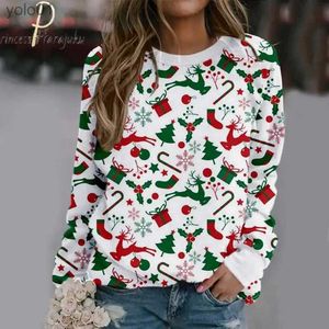 Kadın Sweaters Noel Baskı Uzun Sli Sıradan Sweatshirt Bluz Külot Noel Örgü Külot Kazak Üst Jumper Kadınlar Sweatshirtl231107