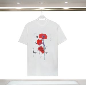 ブラックホワイトデザイナーTシャツ夏のフローラルTシャツ男性用女性ティーシャツと文字プラスサイズS-2xl xxxl