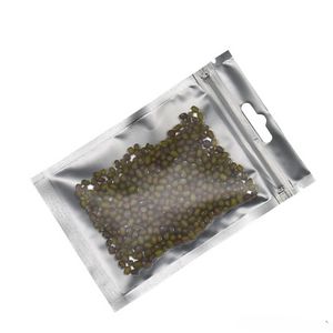 Wholesale Green Matte Front Clear Aluminum Foil Zip Lock Packaging Bags for Seeds Beans Mylar Foil Resealable Hanging Storage Pouch 100pcs/lot