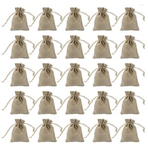 Storage Bags 25pcs Present Jewelry Pouch Natural Burlap Party Favors Birthday Portable For Candy Linen Gift Bag Rustic With Drawstring Small