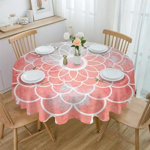 Borddukoljemålning Abstrakt blommig textur rosa rund bordduk vattentätt täckning för bröllopsfest dekor matsal