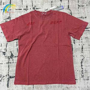 Мужские футболки Винтажные вымытые старая вышиваемая вышивка Cavent T Streetwear Classic Green Red Cav Empt C.E