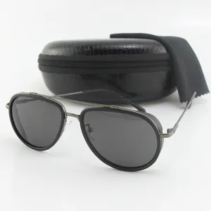 New Matte Black Metal Frame Cat Eye Sunglasses 60mm Lens Classic Round Men Women High Quality Vintage Driving UV400 Sun Glasses Oculos With Box