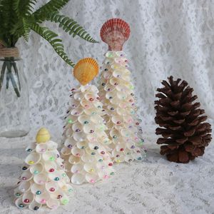 Christmas Decorations (1set/lot)With Pearl Cockle Tree Natural Shell Conch Beach Wedding Decor Handmade Coastal Home Decoration