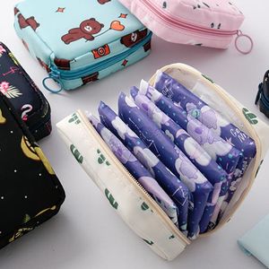 Storage Bags Waterproof Tampon Bag Cute Sanitary Pad Pouch Portable Makeup Lipstick Key Earphone Data Cables Organizer For TravelStorage