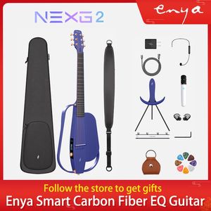 NEXG 2 Carbon Fiber Travel Acoustic-Electric Guitar, Purple, with Intelligent Acoustica